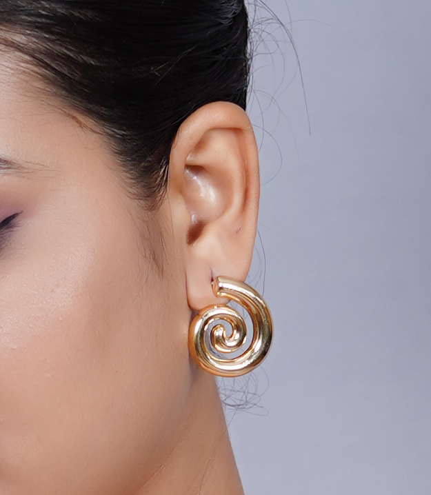 anti-tarnish spiral earrings